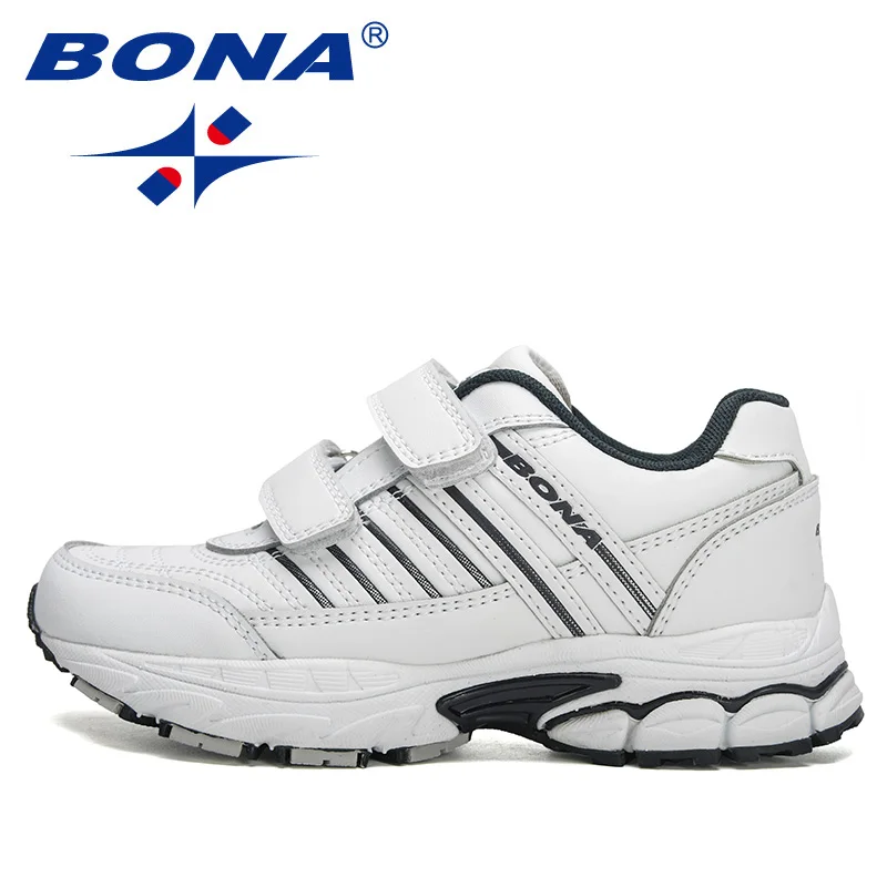 BONA 2023 New Designers Child Leather Sneakers Girls Sport Jogging Soft Flat Platform Casual Shoes Boys