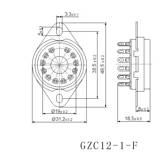 1pc 12pin B12C Keramik Rohr Buchse Ventil Basis Power Lampe Jack für 50CA10,6CA10,6HF5,6C10 6JB5 6GE5 8GU7 8AC9 9MN8 6EA4 Audio – Detail 2