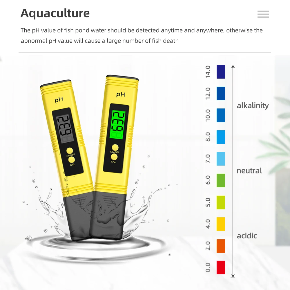 Portable Water Quality Tester LCD Digital PH Meter High Accuracy 0.1 ATC PH Test Pen Water Detector For Aquarium Pool Hydroponic