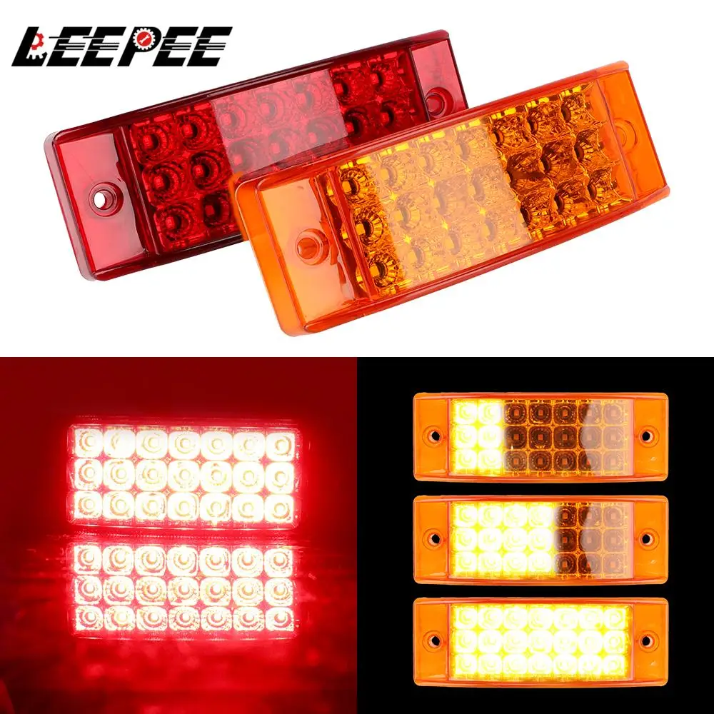 LEEPEE 21 LED Tail Light Flowing Indicator Blinker 12V 24V Stop Lamp Brake Rear Warning Tail Light for Car Truck Lorry Trailer