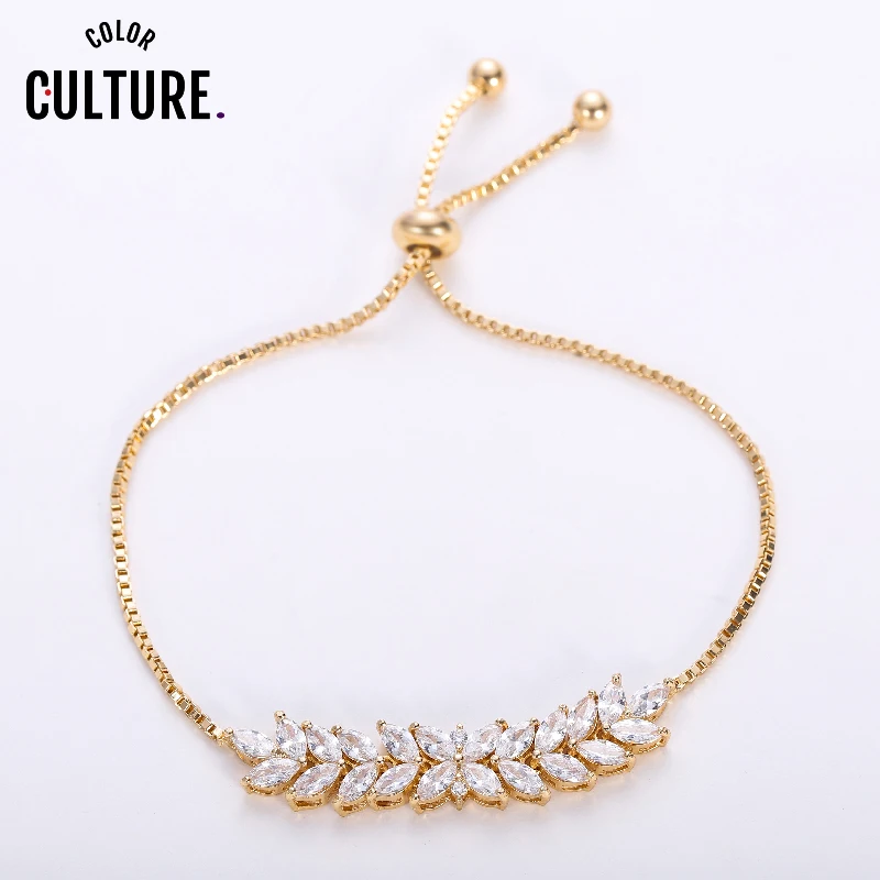 

Color Culture New Designer AAA Cubic Zircon Bracelet for Women Trendy Charm Romantic Wedding Jewelry