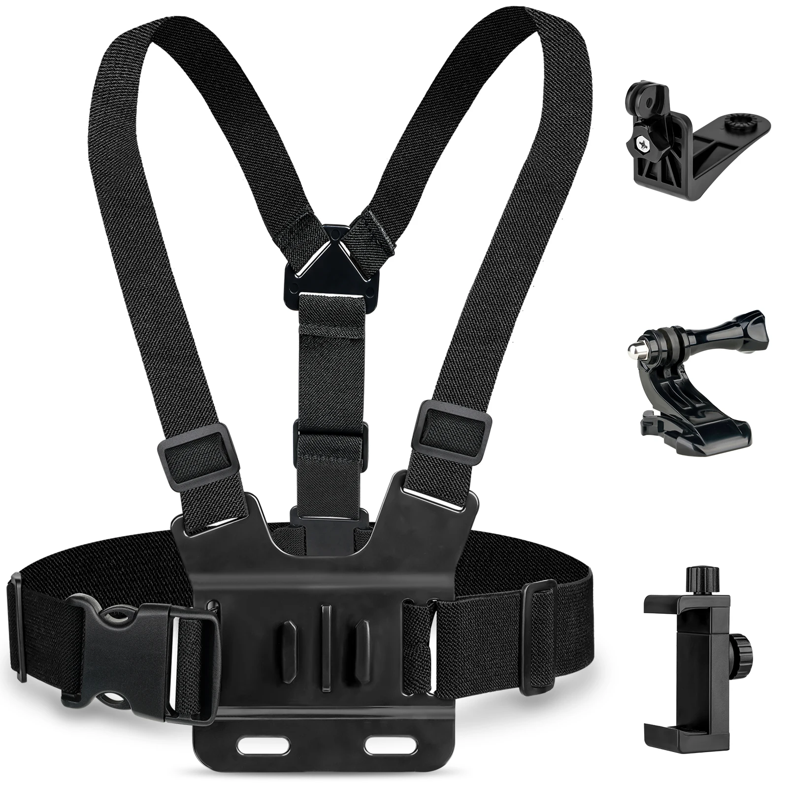 Mobile Phone Chest Mount Set with J-HOOK for Pov / Vlog Phone Clip Mount Chest Straps for HUAWEI Iphone Xiaomi Samsun