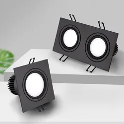 Glossy Square Recessed White Black LED Ceiling Light Dimmable LED COB7W 10W 14W 20W Decor AC85-265V