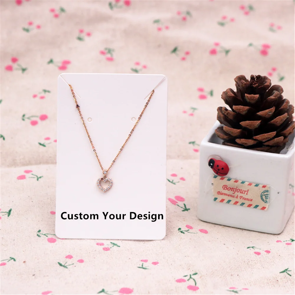 Custom Logo Earrings and Necklace Display Cards Cardboard Earring Packaging Hang Tag Card Ear Studs Paper Card for Jewelry 6x9cm
