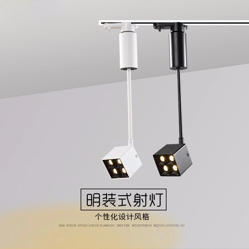 10pcs Led Long Pole Track Rail Lamp Ac85-265v Cree 8w 360 Degree Adjustable White Black  Led Ceiling Lamp