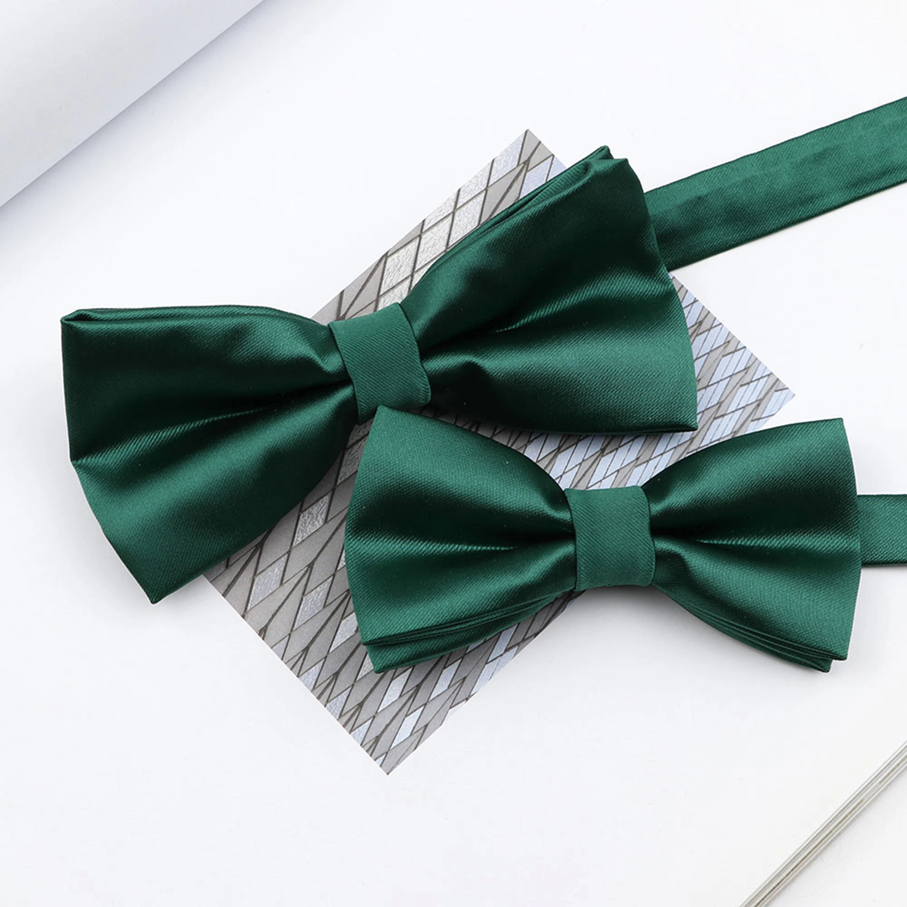 Colorful Solid Color Parent-Child Bowtie Set Classic Polyester Butterfly Satin For Father Son Party Dinner Wedding Accessory