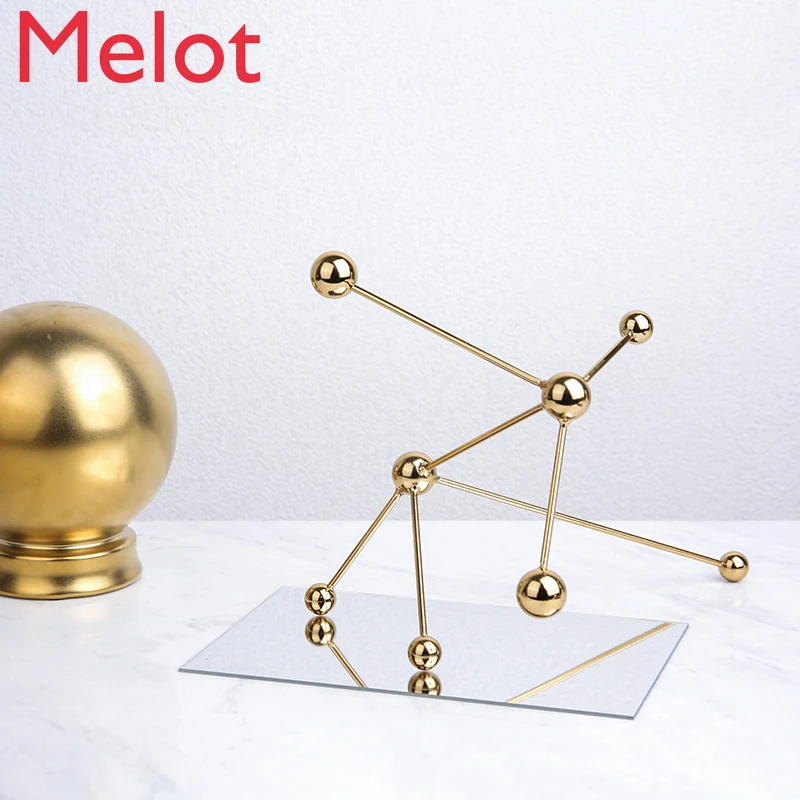 

Light Luxury Geometric Abstract Dotted Line Ball Small Ornaments Table Decorations Fashion Home Decoration Ornaments Crafts