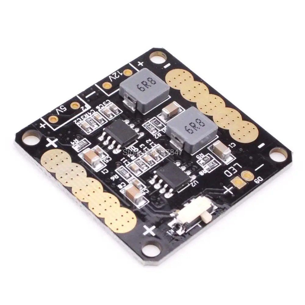 CC3D Flight Controller Power Distribution Board PDB with 5V/12V BEC Output LED Switch for FPV RC 210mm 250mm 260mm Quadcopter