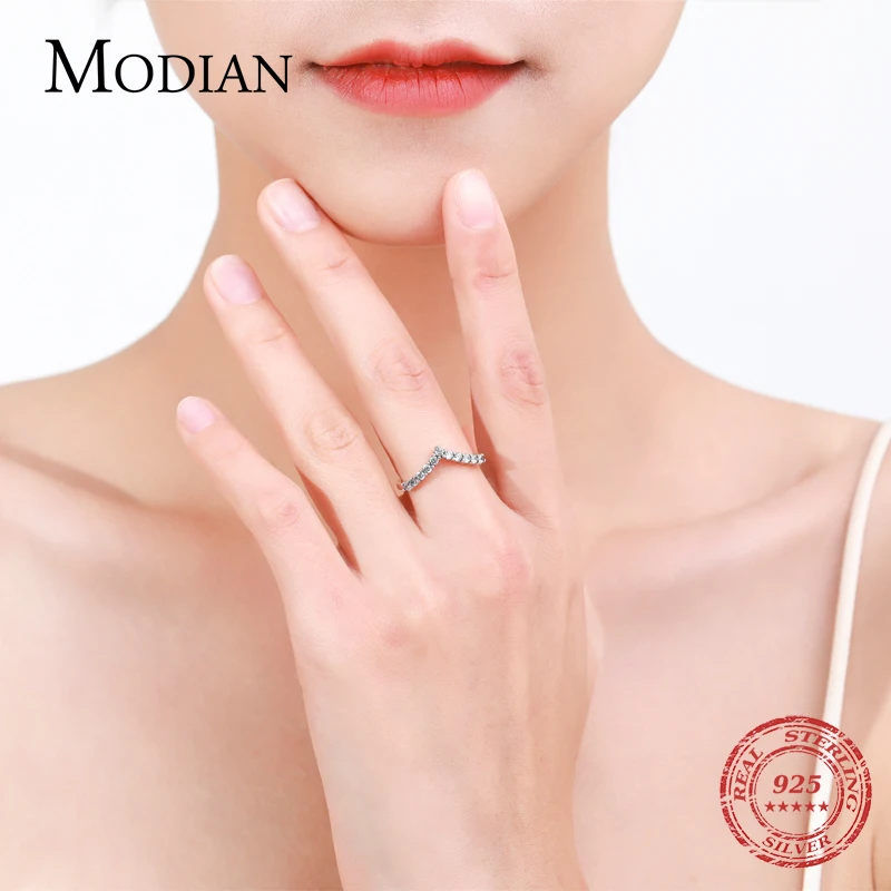 MODIAN Vintage Arrow Ring Real 925 Sterling Silver Fashion Stackable Exquisite Finger Rings For Women Fine Jewelry Accessories