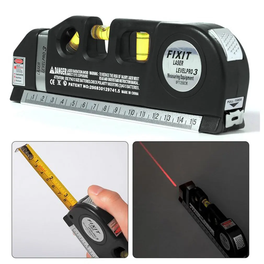 Multi-function laser spirit level Infrared wire stick 2-wire 1-point line caster Night vision bubble meter spirit level