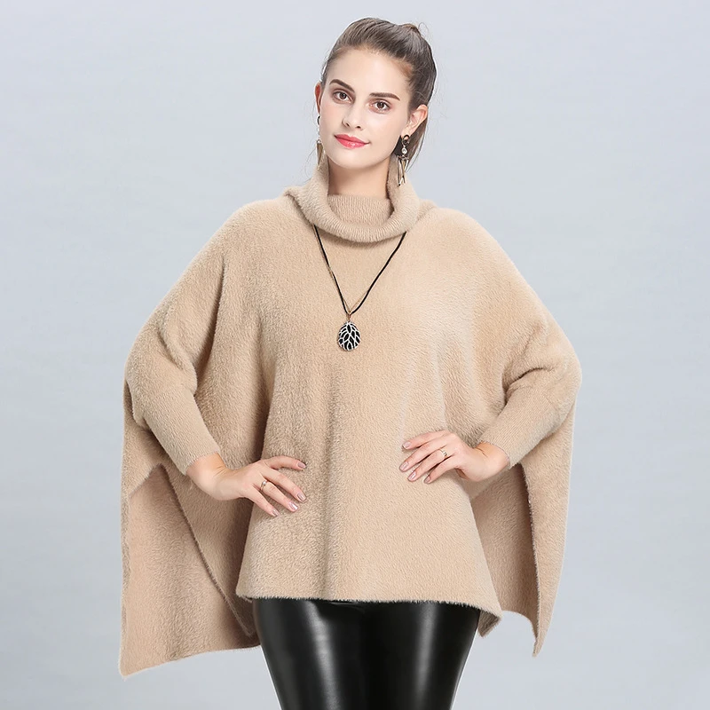 Wholesale Retro Loose Mink Velvet Fashion New Cashmere Customized Multi Color Scarves Tassel Leisure Women Winter Shawls Poncho