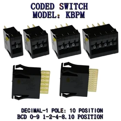 KBPM  BCD Code Binary Output  Switches/ThumbwheelSwitches 8421C 0-9C Gold Plated terminal block 0-9 Digits Decimal Code Black