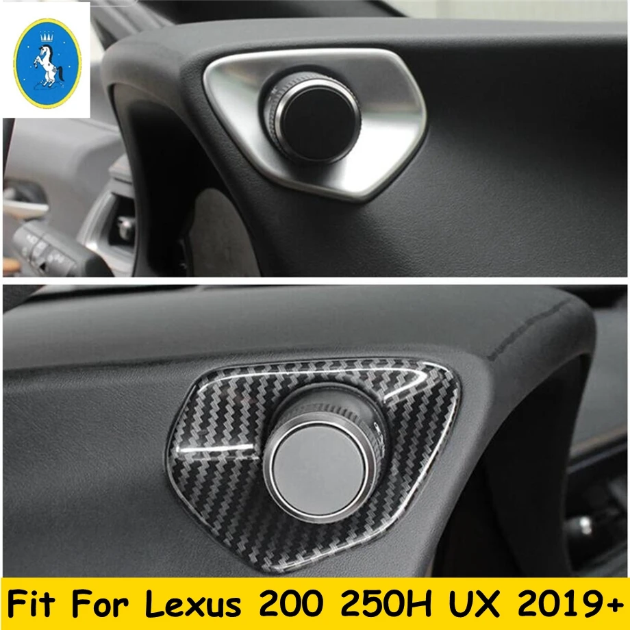 

Auto Accessories Dashboard Control Circle Knob Decor Ring Cover Trim For Lexus UX 200 250H 2019 - 2024 Carbon Fiber Look / Matte