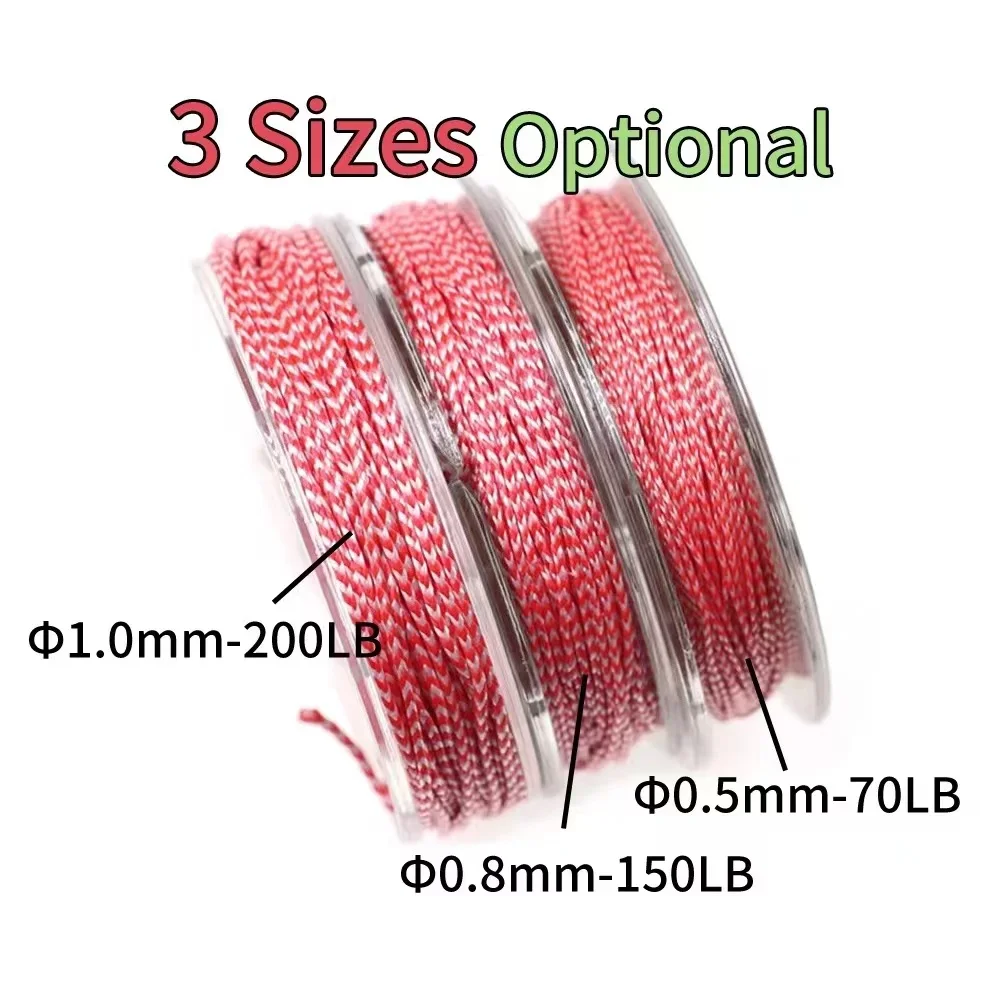 50M/ROLL 70LB - 200LB 8 Strands PE Braided Assist Hooks Line Saltwater Fishing Jigging Hook DIY Trolling Lure Tied Line