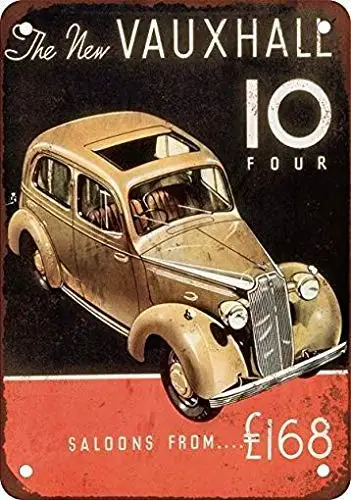 

1937 Vauxhall 10 четыре винтажных вида репродукция металлический жестяной знак 8x12 дюймов