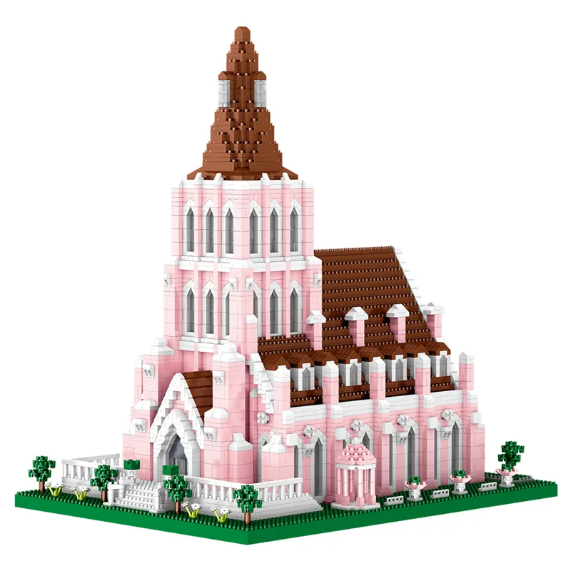 

5153pcs LEZI Mini Blocks Architecture Manor Building Bricks Pink Wedding Castle Brinquedos Toys Kids Gifts Girls Present 8196