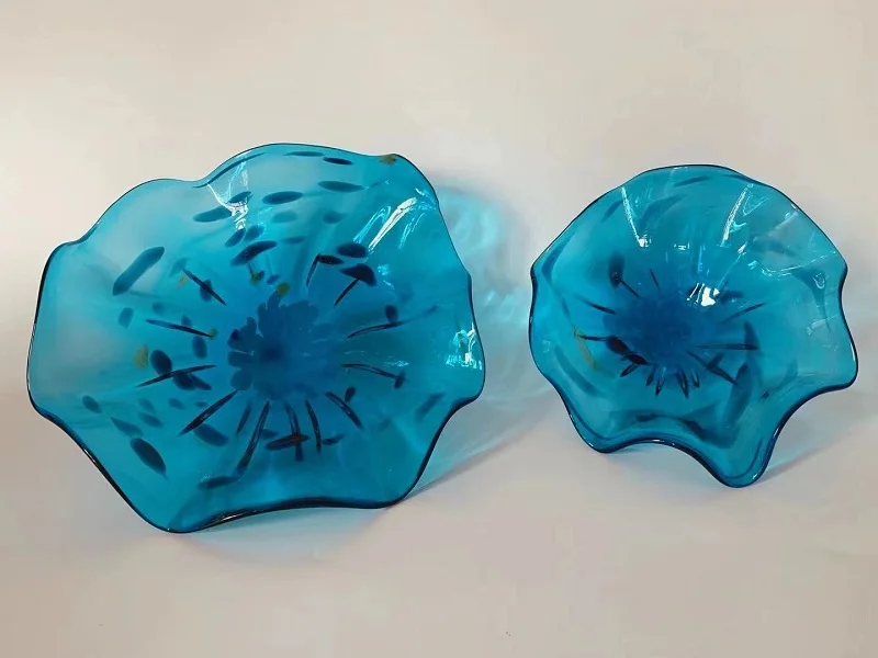 

Art Glass Decorative Plates Wall Hanging Hand blown glass Wall Light hotel restaurant decoration