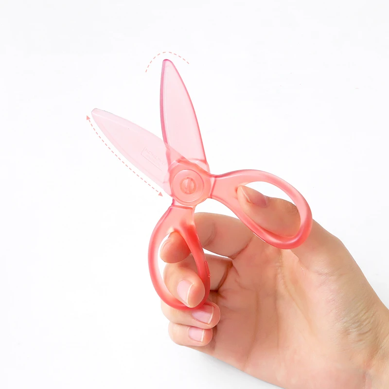 KOKUYO Pastel Cookie Color Scissor Safe for Kids Children DIY Transparent Resin Scissors Cutter Stationery Office School F563