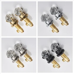 A Variety of Styles Luxury Crystal Replacement Handle for Bathroom Basin Faucet 2 Pcs Hot and Cold Water Mixer Tap Handles