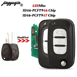 Jingyuqin Modificato 433 MHz Flip Chiave A Distanza PCF7946/7947 Per Renault Vivaro Traffic Master Kangoo Clio Dacia FOB VA2 NE72 VAC102