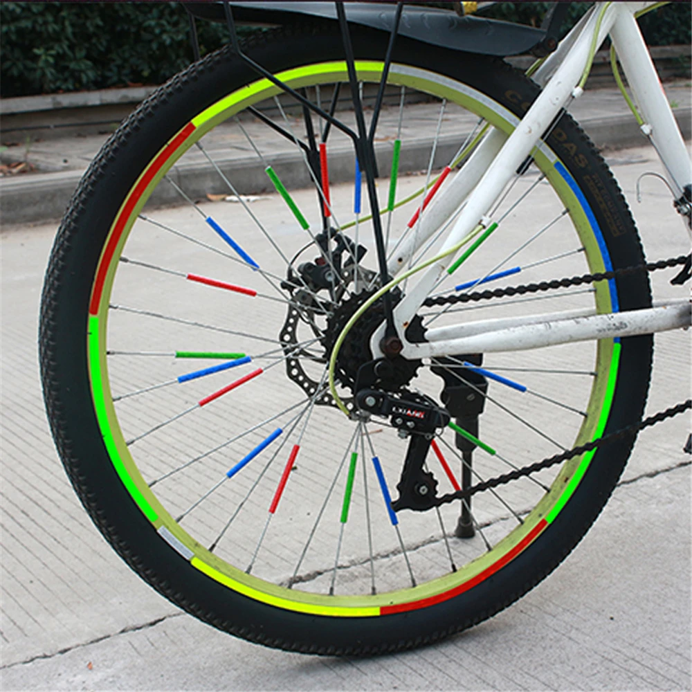 12pc Bicycle Wheel Rim Spoke Clip Night Safety Warning Light Bicycle Reflective Reflector Strip MTB Bike Cycling Accessories