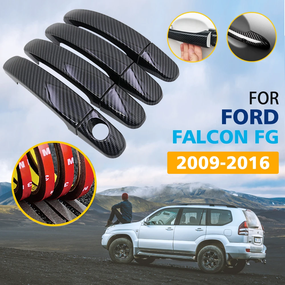 

Black Colour Carbon Fiber Door Handles Cover Trim Set for Ford Falcon FG FGX G6E XR6 XR8 XT 2009~2016 Car Accessories 2010 2011