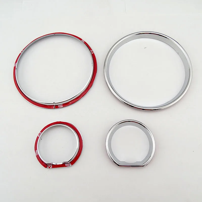 4pcs ABS Chrome Dashboard Bezel Trim Rings for BMW E32 E34 5/7 Series M5 Gauge Cluster Dial Dash Cover view 2