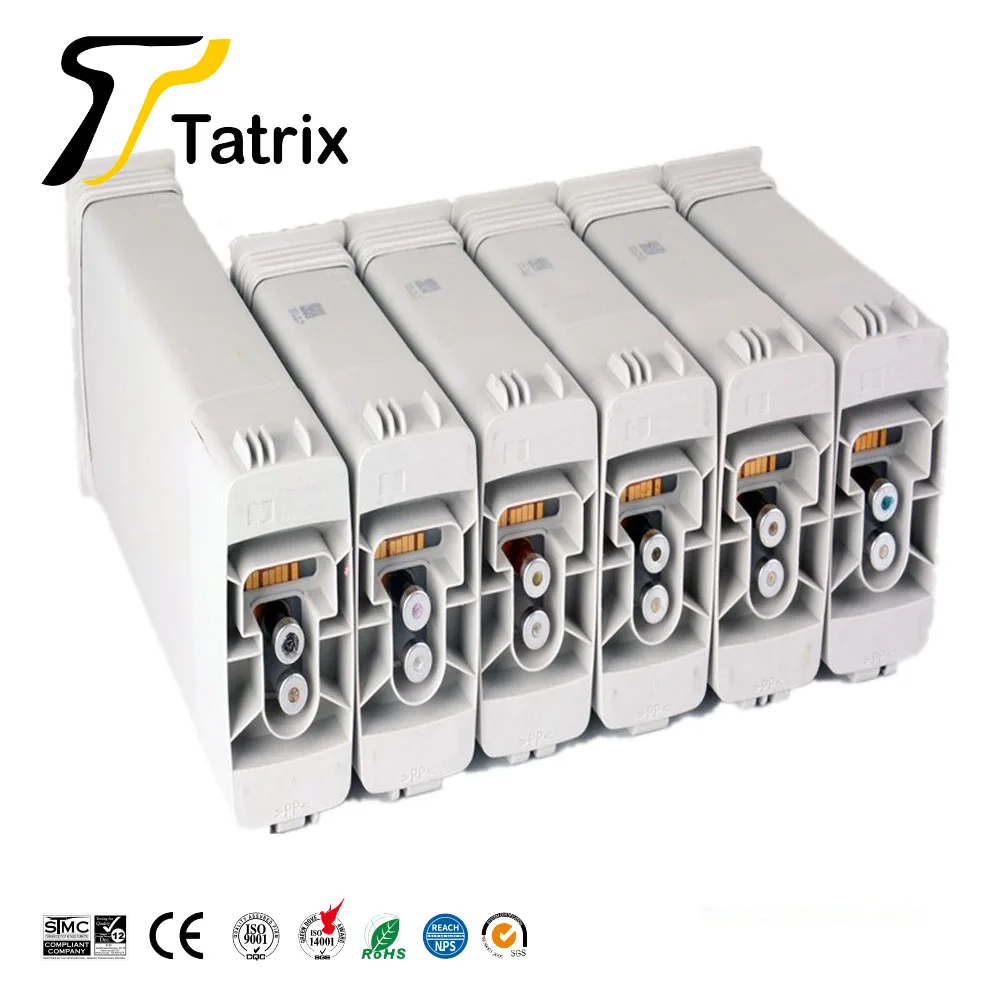 Tatrix Compatible Hp with chip 761 Compatible Ink Cartridge For Hp761 Full With Top Pigment Ink For HP T7100 /T7200 Printer