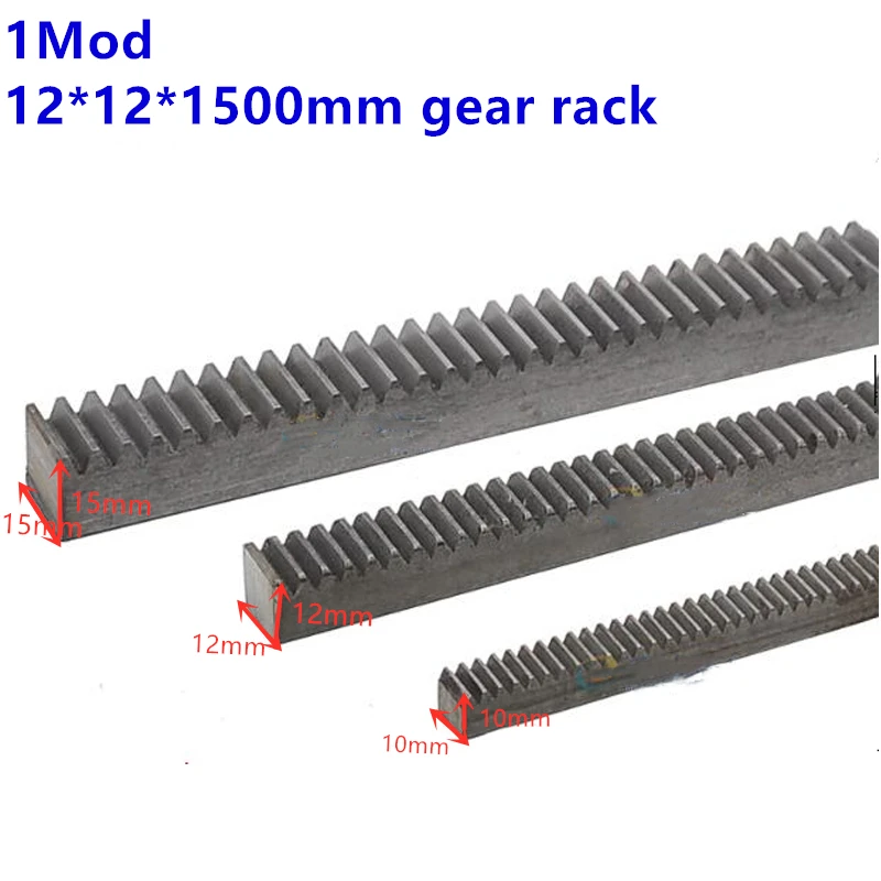 5pcs 1Mod 12x12x1500mm spur Gear rack straight teeth Gear rack Precision cnc rack (straight teeth) Toothed rack