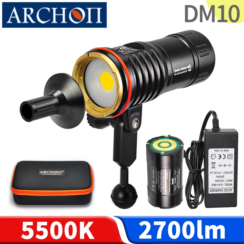 

DM10 HD video diving light 5500K diving photoraphy lamp Underwater 100m diving lighting fill light diving flashlight dive torch