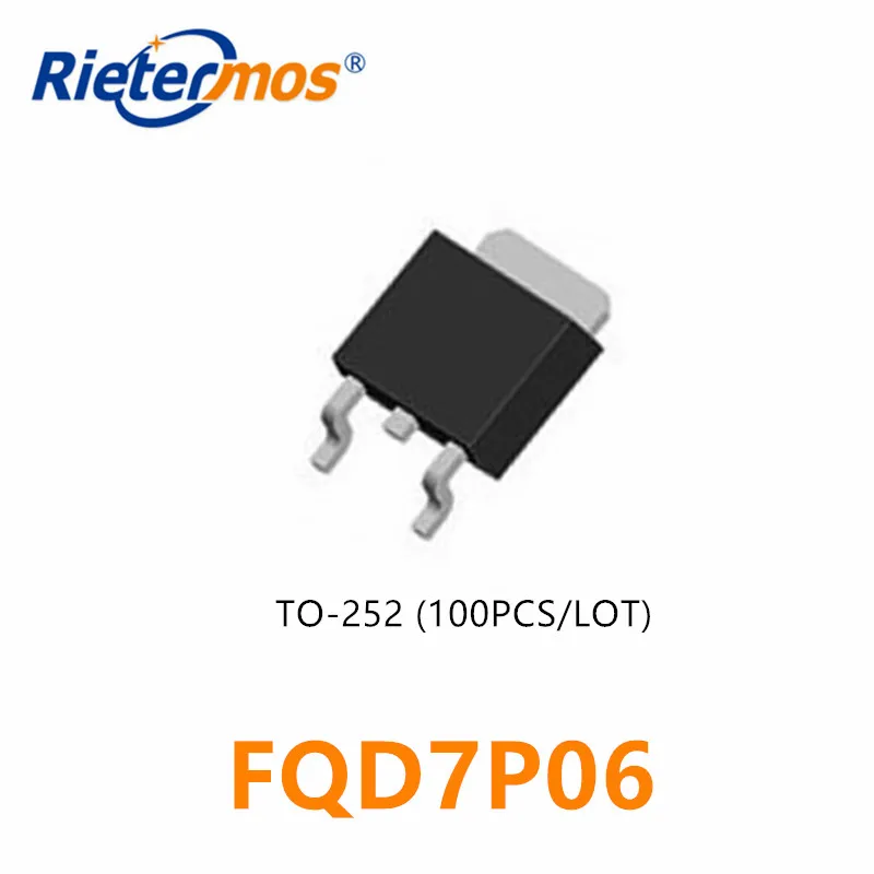 

100 шт. FQD7P06 TO252 7P06 SMD -60 в P-CHANNEL, сделано в Китае, высокое качество