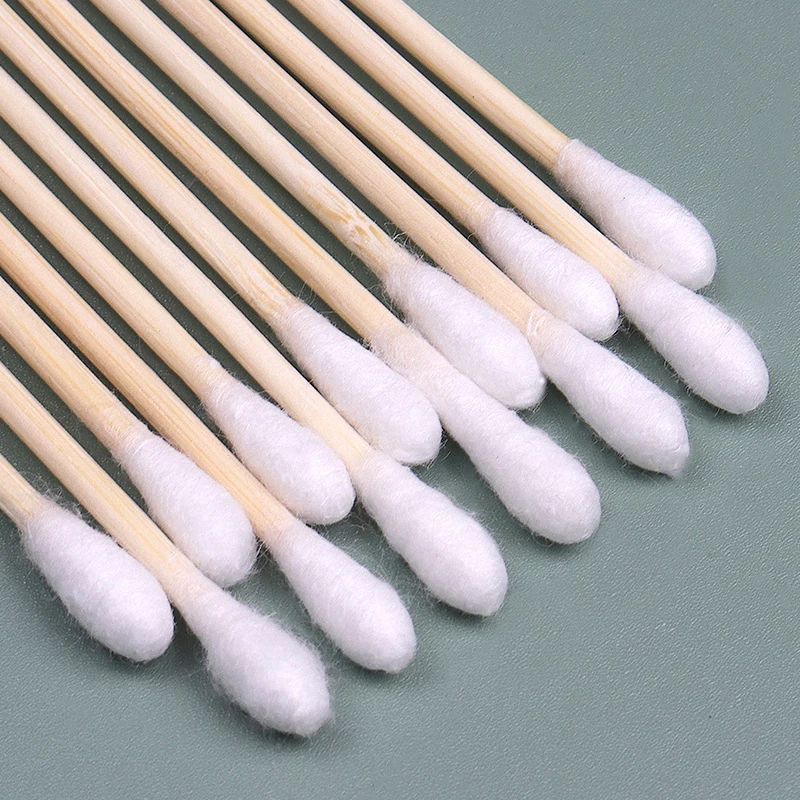 100pcs Women Beauty Makeup 100% Cotton Swab Cotton Buds Make Up Double-head Wood Sticks Ears Cleaning Cosmetics Health Care