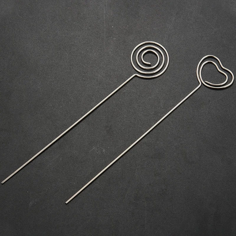 60 Miếng Kim Loại Dây Ghi Nhớ Kẹp Note Đựng Thẻ Bảng Số Kẹp Ảnh Đứng Cho Tiệc Cưới Bánh Trang Trí, vòng Và Trái Tim Sh