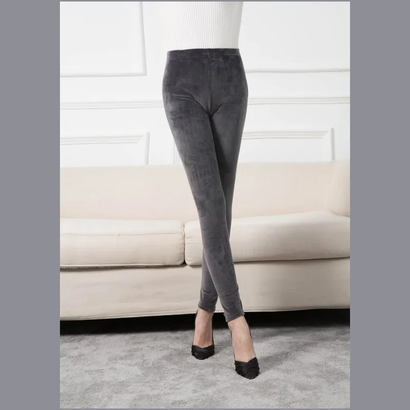 Warm Pants Knit Autumn Winter Fashion Plus Thick Velvet Warm Double Sided Cashmere Leggings High Waist Thermal Leggings