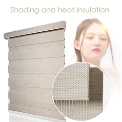 Blackout Zebra Blinds Customized Size, Modern Elegant Thick Fabric Roller Blinds for Bedroom, Living Room, Office