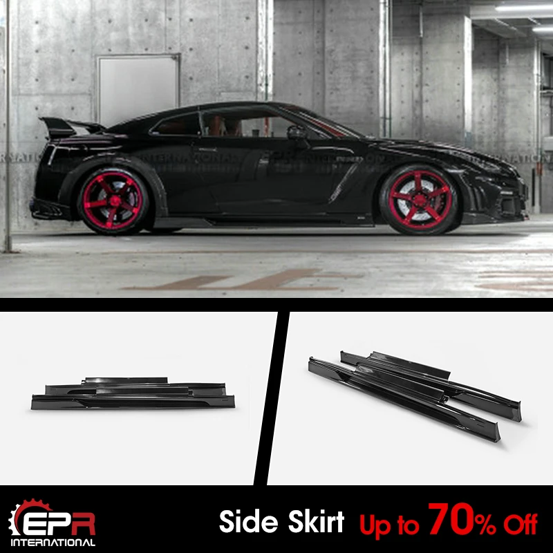 

For 08 onwards Nissan R35 GTR ROW Style FRP Unpainted Side Skirt Exterior Accessories Kits