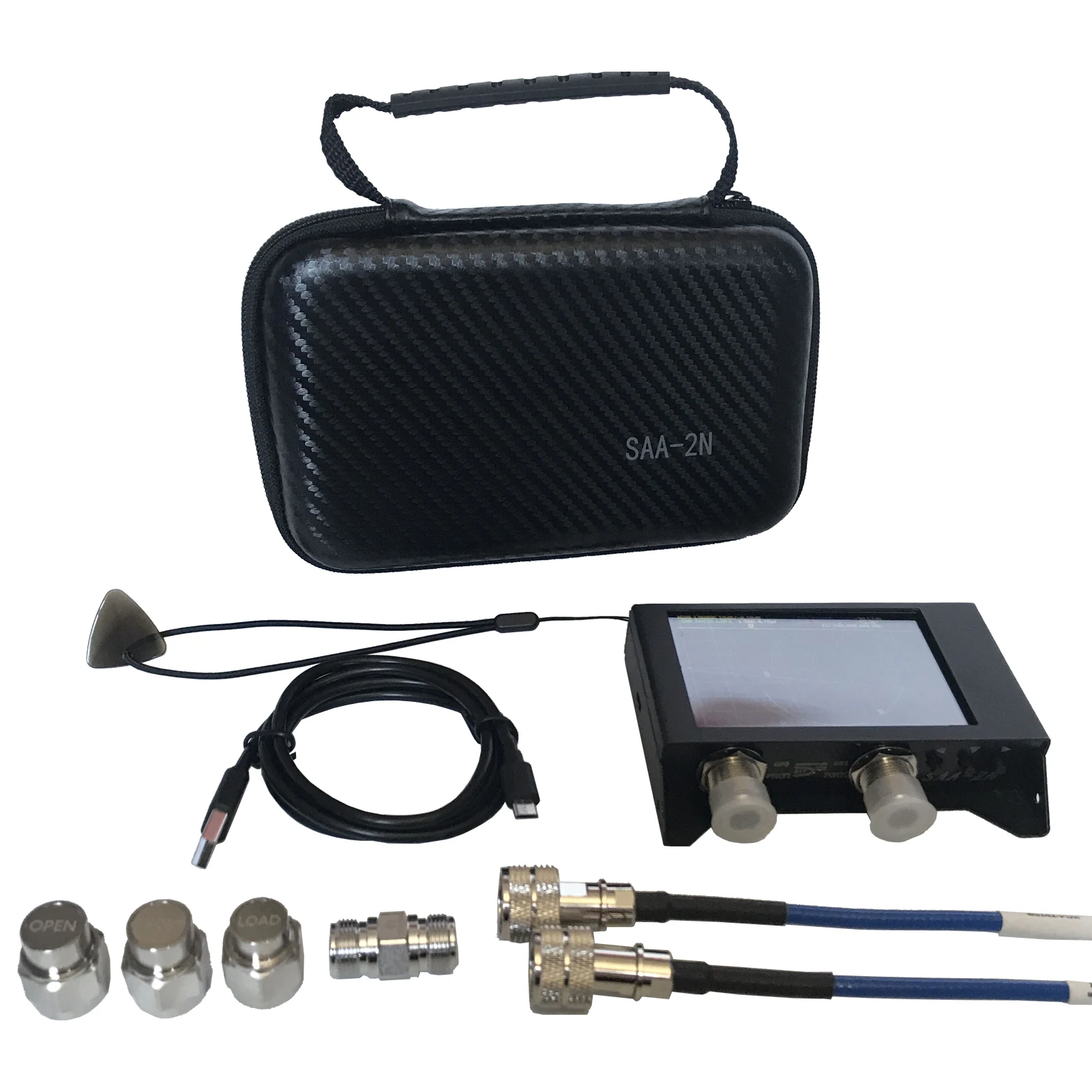 Analizzatore a 4 pollici dell'antenna di HF VHF UHF dell'analizzatore della rete di vettore della batteria di versione 2.2 mAh di NanoVNA V2 3GHz 3000 dell'esposizione SAA-2N