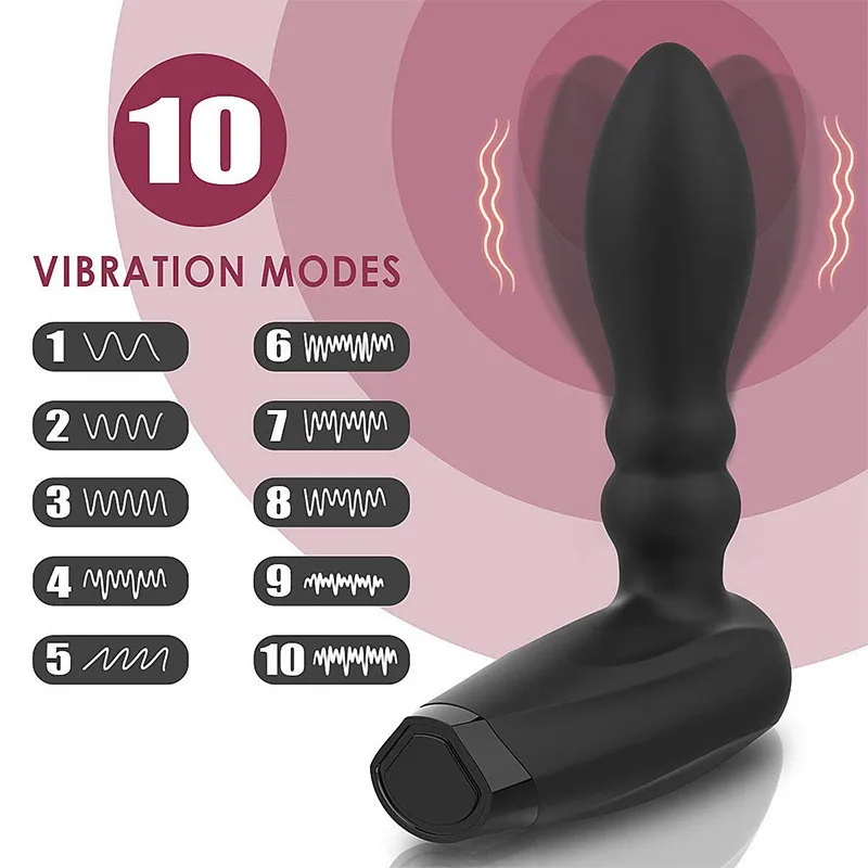 Wireless Remote Control Male Prostate Massager Vibrator Inflatable Expansion Huge Butt Plug Vibrator Anal Sex Toys For Men Gay