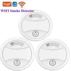 Tuya WIFI APP Kontrolü Bağımsız Duman Dedektörü Sensörü Yüksek Hassas Duman Alarmı Akıllı Algılama Yangından Korunma