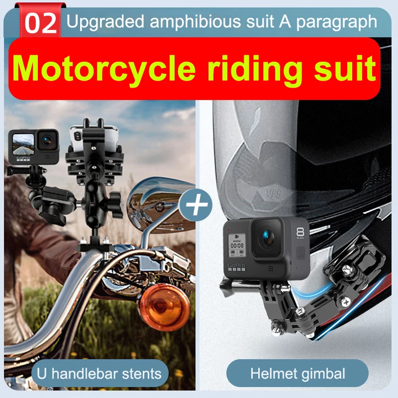 

Motorcycle Bike Holder Handlebar Mirror Mount Bracket 1/4 Metal Stand For GoPro Hero10/9/8/7/6/5/4/3+ OSMO Action phone clip