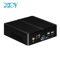 Mini PC Intel Pentium J2900 Quad-cores 2x COM RS232 Dual Gigabit Ethernet Embedded Fanless Industrial Computer Support WiFi 4G