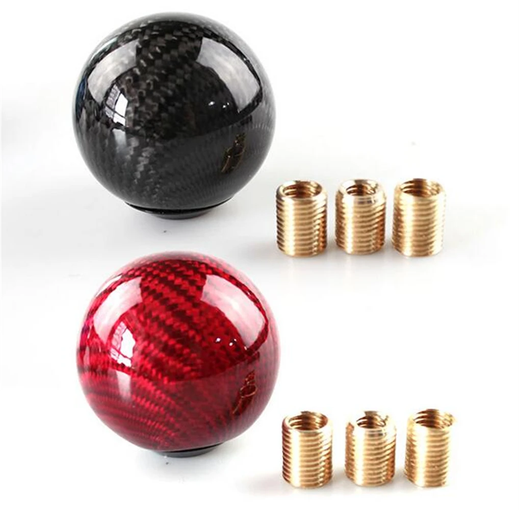 Universal Car Carbon Fiber Aluminum Gear Shift Knob Gearshift Shifter Stick Knob Lever Headball MT AT Knobs