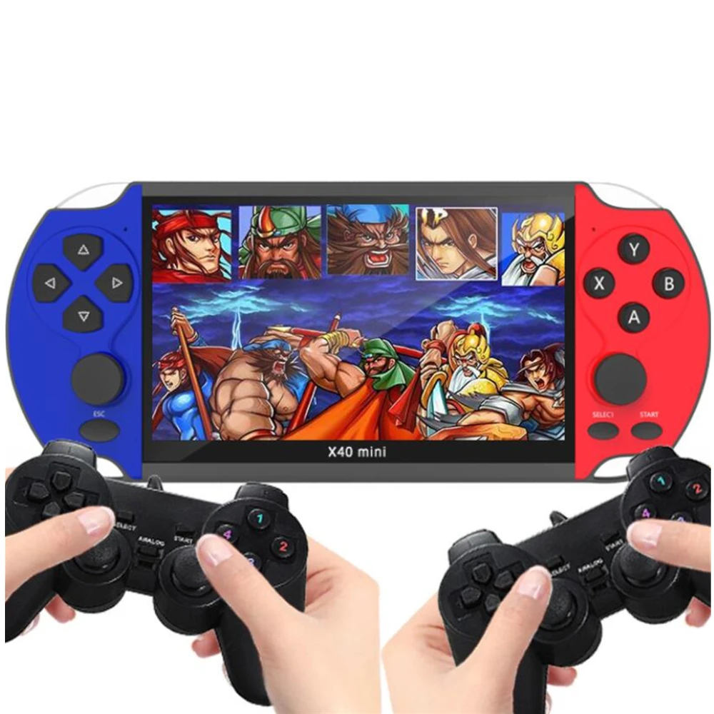 

6.5 inch screen X40 mini portable game console 8G 32GB with two wireless gamepads handheld gaming machine 2000 games for neogeo