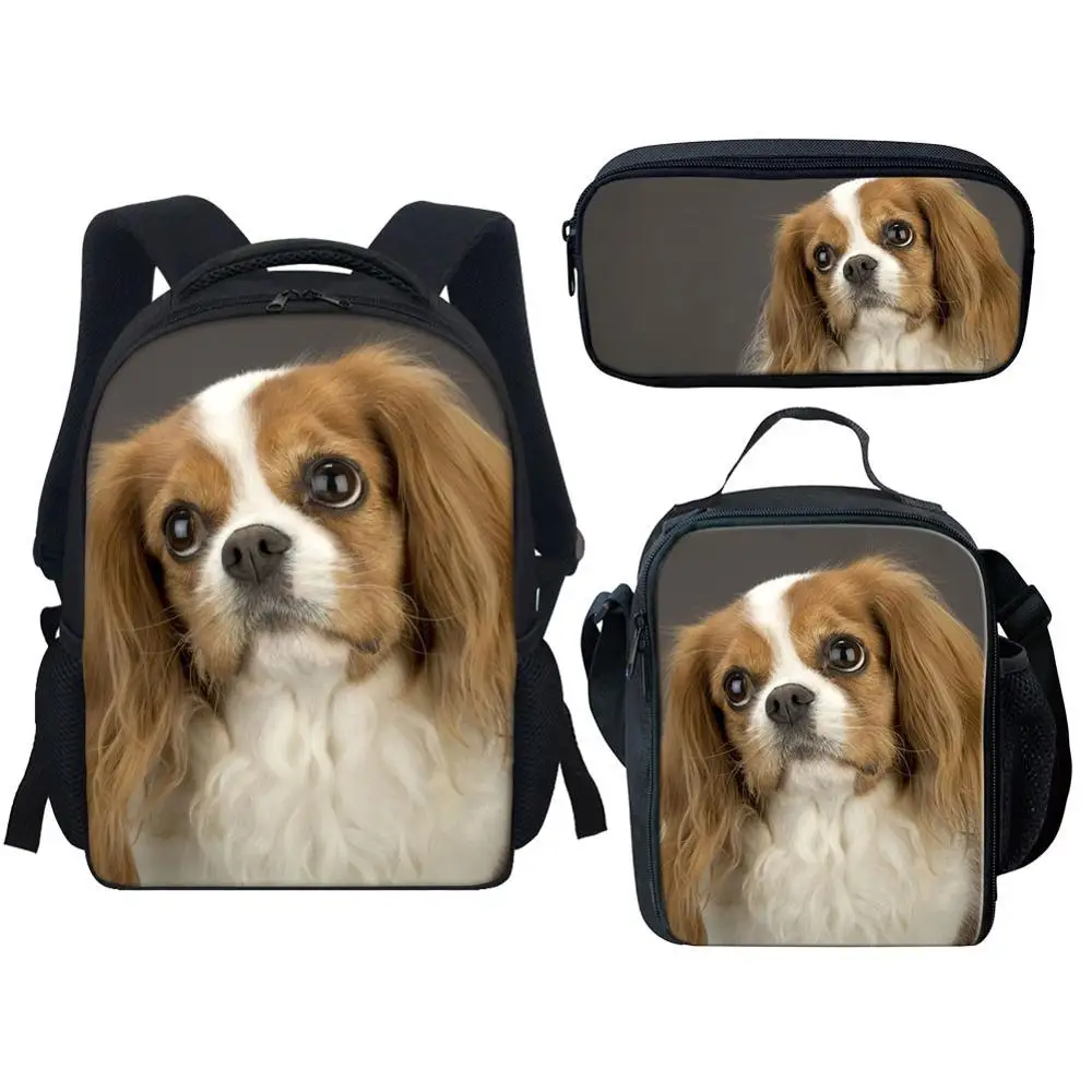 12" 2025 King Charles Spaniel Dog Print Backpack Children School Bags Boys Girls Kindergarten Backpack Kids Toddler Bag Bookbag