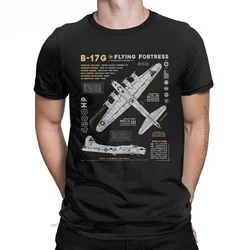 Men's T-Shirt B-17 Flying Fortress Cotton Tees Fighter Plane War Pilot Aircraft Airplane T Shirt Plus Size