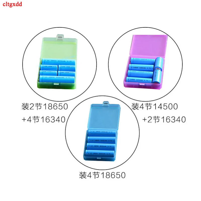 4X 18650 Battery Holder Case 18650 PP Battery Storage Box with Hook Holder Transparent Strong Hard Case for 14500 16340 / CR123A