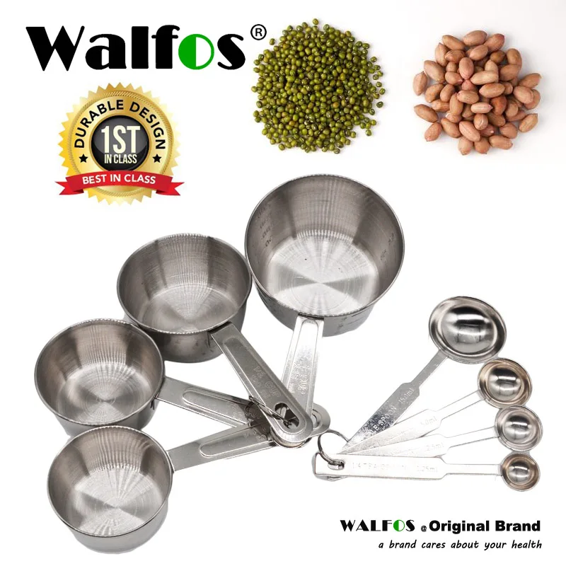 

Walfos Hot Selling Stainless Steel Kitchen Measuring Cup Measuring Tools Measuring Spoons Baking Spoon Of Sugar Coffee Sets