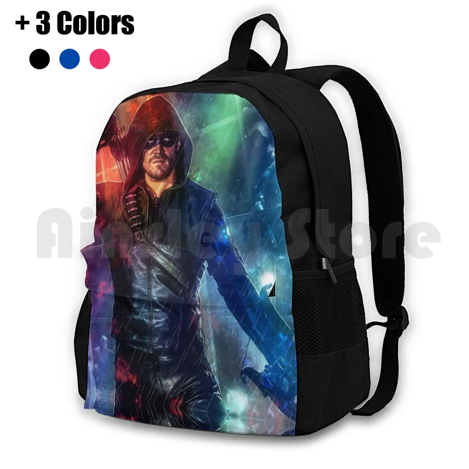 Night Hero Outdoor Hiking Backpack Waterproof Camping Travel Superhero Comicbook Comics Oliver Supers Hero