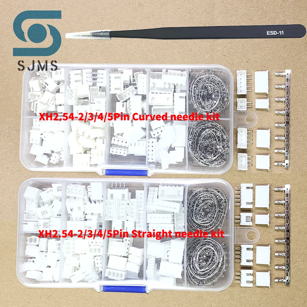 230/320pcs 2.54mm Pitch JST Terminal Kit drutu obudowa adapter XH2.54 2p 3p 4p 5p złącze pinowe wtyczka prosta igła TJC3