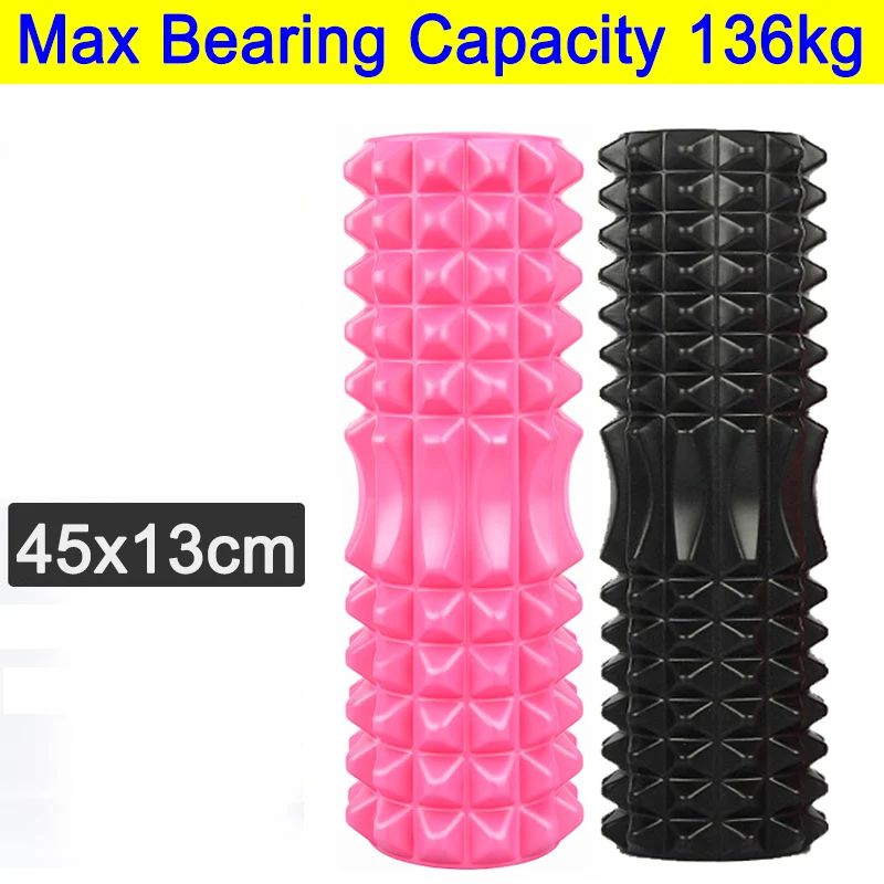 45cm High Density Foam Roller Yoga Column Deep Massage Fitness Equipment Sport EVA Block Muscle relaxation Pilates Gym Exercises